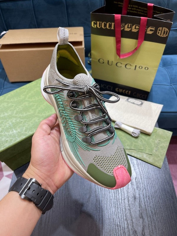 Gucci soft grey luxury sneakers view 5 premium leather build