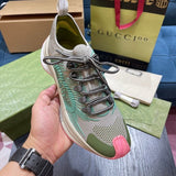 Gucci soft grey luxury sneakers view 5 premium leather build