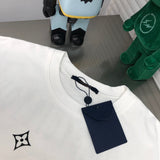 Close-up detail shot of Louis Vuitton cotton t-shirt with relaxed-fit cut