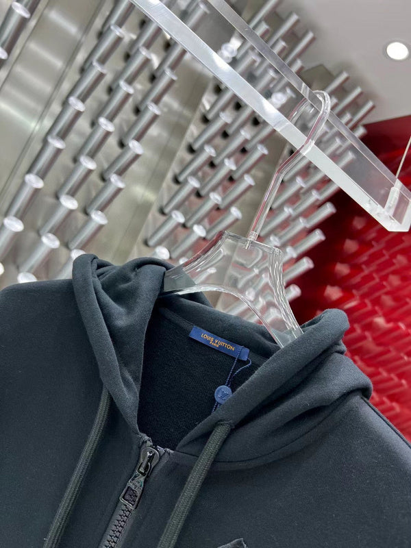 Back view of Louis Vuitton luxury clothing with everyday silhouette