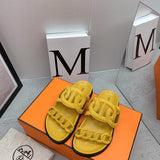 Hermès Grey Classic Ballet Flats - Lifestyle Styling Shot