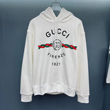 Front view of Gucci luxury clothing with logo-detail design