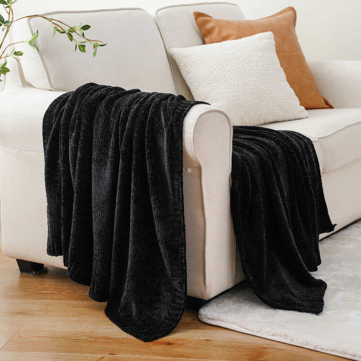Black Chenille Throws for Couch