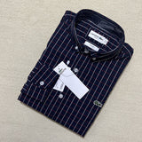 Close-up detail shot of Lacoste luxury clothing with monogram-inspired silhouette