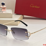 Close-up detail view of Cartier unisex sunglasses