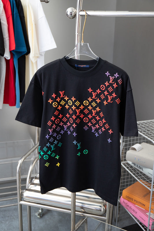 Front view of Louis Vuitton cotton t-shirt with signature branding