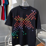 Front view of Louis Vuitton cotton t-shirt with signature branding