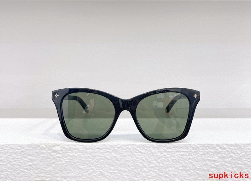 Close-up detail view of Louis Vuitton unisex sunglasses