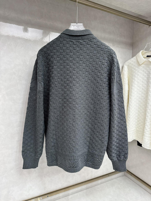 Side profile of Louis Vuitton luxury clothing with runway-inspired design