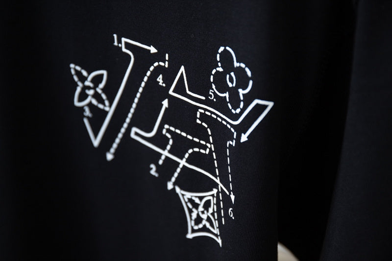 Flat lay presentation of Louis Vuitton cotton t-shirt with relaxed-fit cut