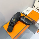 Hermès Camel Ankle Strap Sandals - Back View