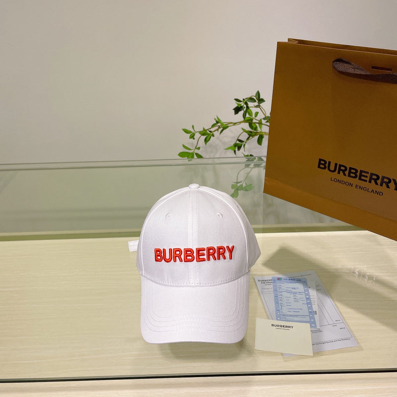 Close-up detail view of Burberry unisex cap