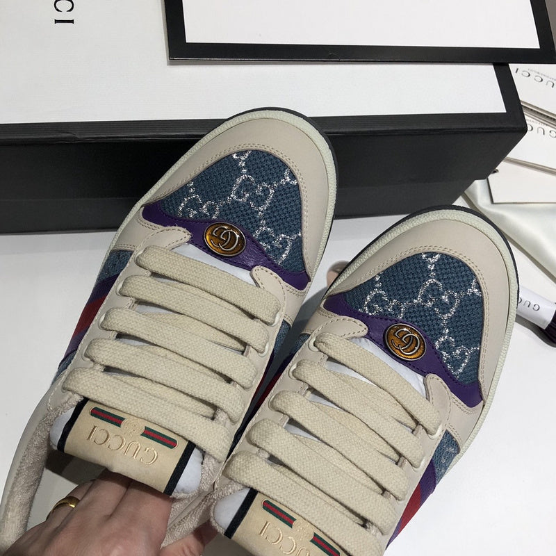 Gucci stone beige luxury sneakers view 4 bold athletic profile