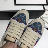 Gucci stone beige luxury sneakers view 4 bold athletic profile
