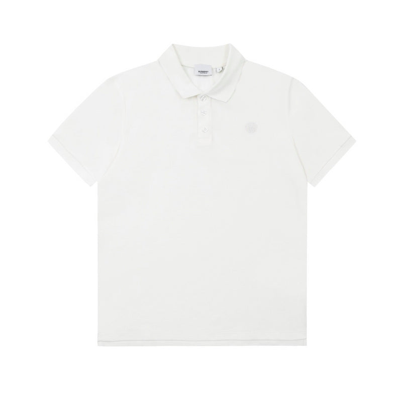 Side profile of Polo cotton polo shirt with monogram-inspired silhouette