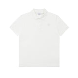 Side profile of Polo cotton polo shirt with monogram-inspired silhouette