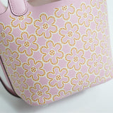 Side view of elegant structured handbag