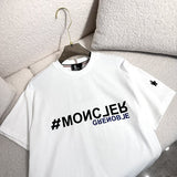 Side profile of Moncler luxury clothing with signature branding