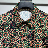 Close-up detail shot of Louis Vuitton cotton t-shirt with signature branding