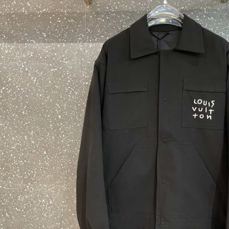 Back view of Louis Vuitton luxury clothing with runway-inspired design