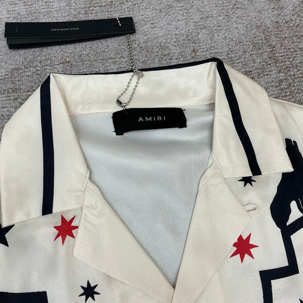 Close-up of Amiri t-shirt craftsmanship