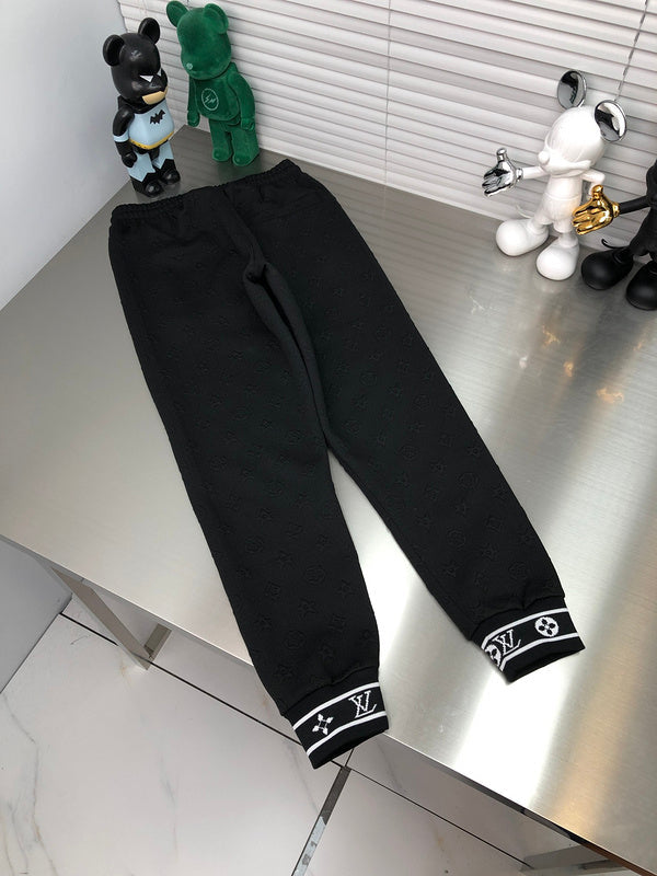 Front view of Louis Vuitton luxury clothing with signature branding