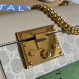 Back view of structured statement women's handbag – women's designer-style accessory