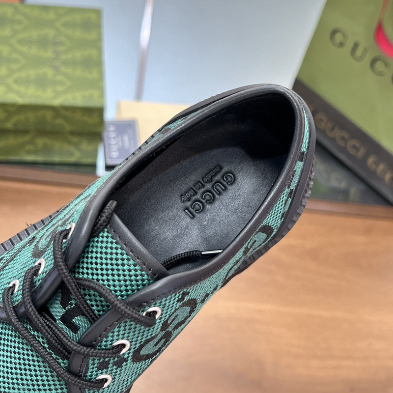Gucci all-black luxury sneakers view 5 heritage-inspired look