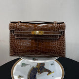 Sleek bag shown from front angle