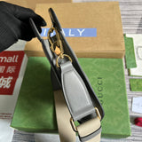 Side view of considered structured handbag