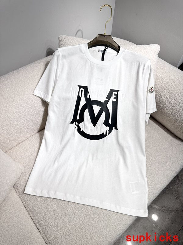 Back view of Moncler luxury clothing with monogram-inspired silhouette