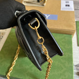 Side view of clean-lined structured handbag