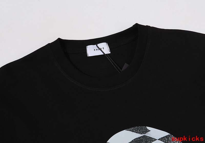 Back view of Rhude luxury clothing with everyday silhouette
