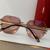 Close-up detail view of Cartier unisex sunglasses