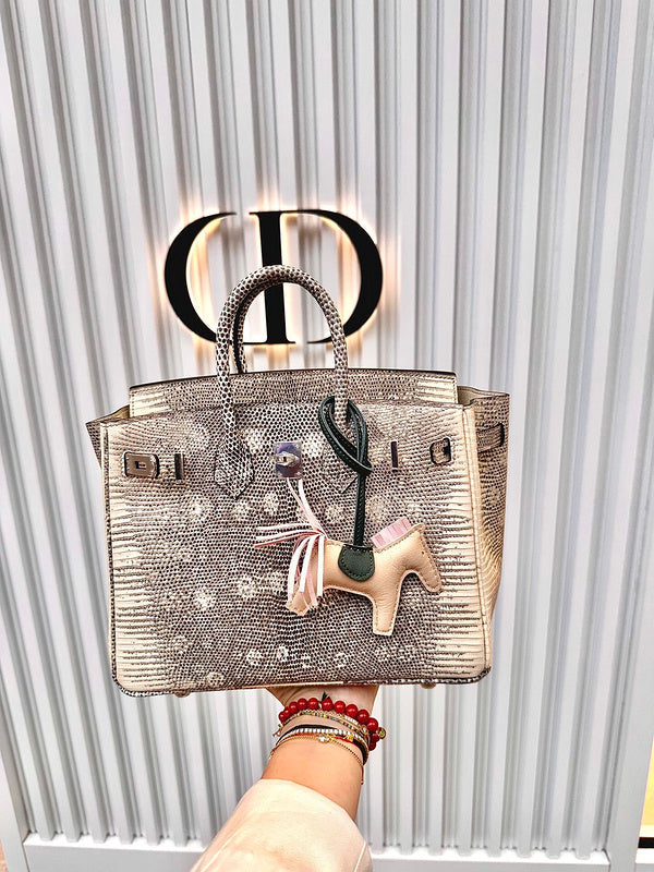 Understated bag shown from front angle