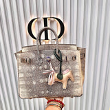 Understated bag shown from front angle