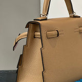  streamlined top-handle bag detail view showing craftsmanship 14