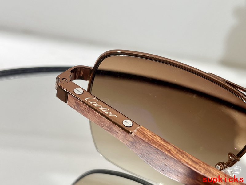 Close-up detail view of Cartier unisex sunglasses