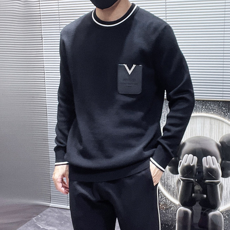 Close-up detail shot of Louis Vuitton luxury clothing with relaxed-fit cut