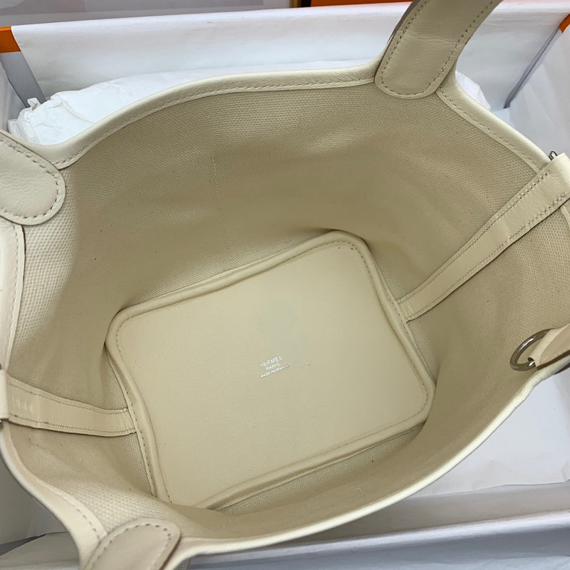 Side view of elegant structured handbag
