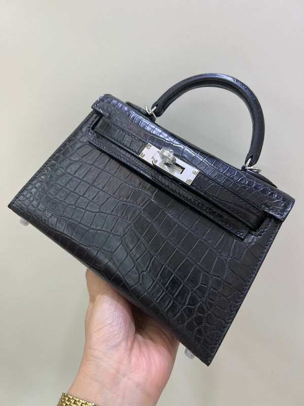 Side view of graceful structured handbag