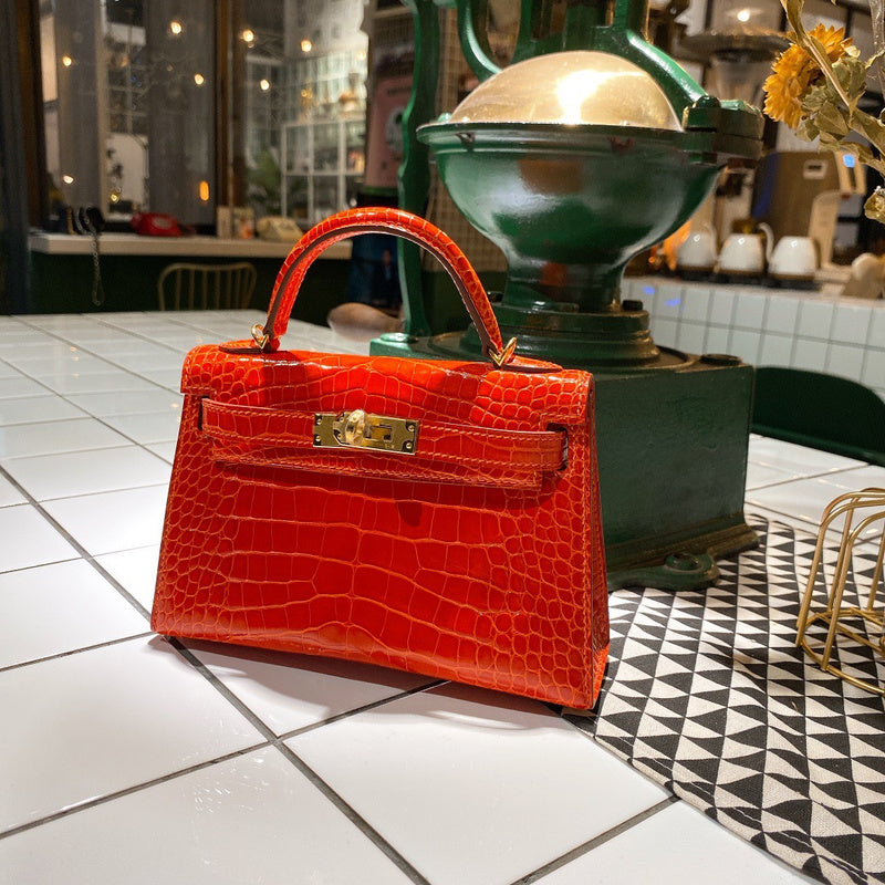 Understated bag shown from front angle