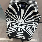 Front view of Louis Vuitton luxury clothing with runway-inspired design