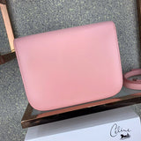 Back view of modern structured women's handbag – women's statement bag