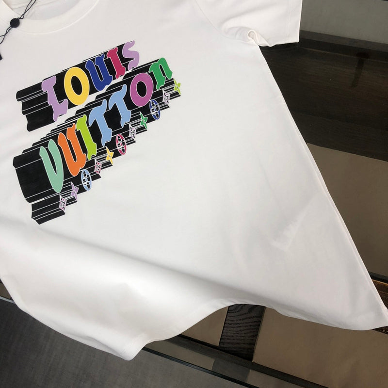 Back view of Louis Vuitton cotton t-shirt with label-forward styling