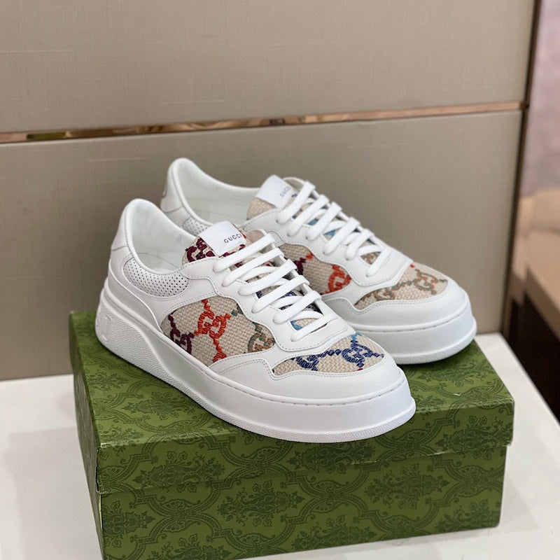 Gucci muted earth tones luxury sneakers view 8 retro runner design