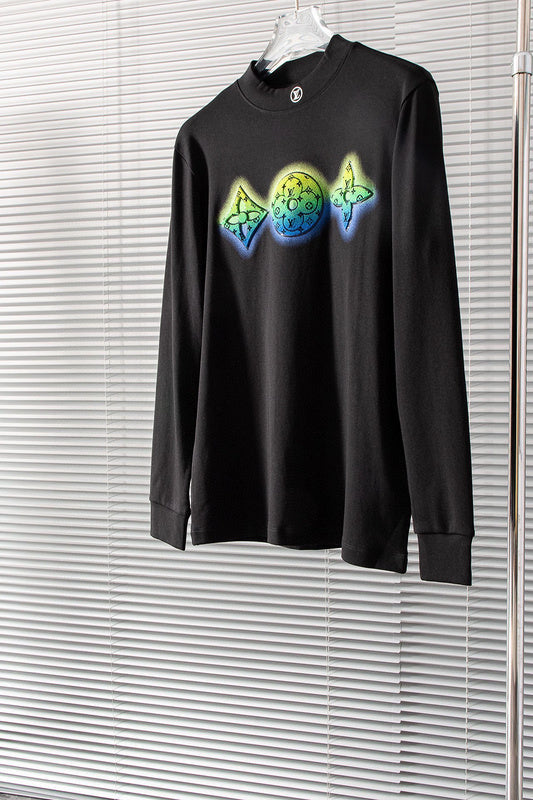 Side profile of Louis Vuitton luxury clothing with label-forward styling