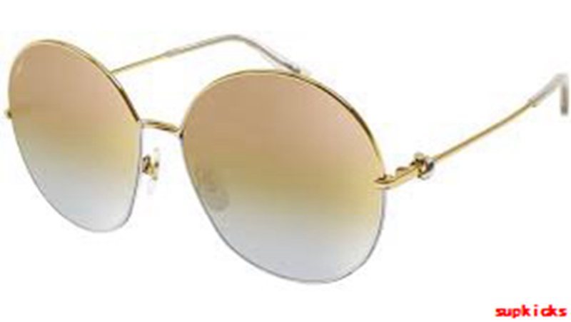 Close-up detail view of Cartier unisex sunglasses