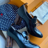 Close-up of Louis Vuitton shoes craftsmanship