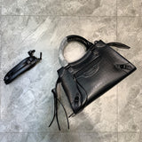 Statement Vegan Leather Handbag - Refined Silhouette | Women's Designer-Inspired Purse #682 - side angle view (image 2) of designer-inspired handbag